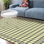 Soft Area Rugs for Bedroom Farm Vintage Floral Elements Buffalo Check Plaid Washable Rug Carpet Floor Comfy Carpet Kids Play Mats Runner Rug for Floor Accent Home Decor- 4'x6'