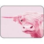 Soft Area Rugs for Bedroom Funny Pink Portrait of Alpine Cow Oil Painting Washable Rug Carpet Floor Comfy Carpet Kids Play Mats Runner Rug for Floor Accent Home Decor- 2'7''x5'