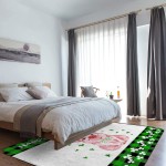 Soft Area Rugs for Bedroom Happy St. Patrick's Day Cute Pink Piggy Elf Hat Shamrock Green Plaid Washable Rug Carpet Floor Comfy Carpet Kids Play Mats Runner Rug for Floor Accent Home Decor-