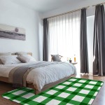Soft Area Rugs for Bedroom Happy St. Patrick's Day Green White Buffalo Check Plaid Washable Rug Carpet Floor Comfy Carpet Kids Play Mats Runner Rug for Floor Accent Home Decor-