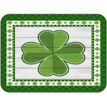 Soft Area Rugs for Bedroom Happy St. Patrick's Day Lucky Clover Wood Grain Green Buffalo Check Plaid Washable Rug Carpet Floor Comfy Carpet Kids Play Mats Runner Rug for Floor Accent Home Decor-