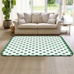Soft Area Rugs for Bedroom Happy St. Patrick's Day Lucky Shamrock Buffalo Check Plaid Washable Rug Carpet Floor Comfy Carpet Kids Play Mats Runner Rug for Floor Accent Home Decor-