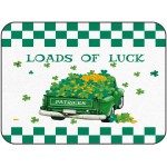 Soft Area Rugs for Bedroom Happy St. Patrick's Day Lucky Shamrock Truck Green Plaid Washable Rug Carpet Floor Comfy Carpet Kids Play Mats Runner Rug for Floor Accent Home Decor-