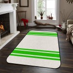 Soft Area Rugs for Bedroom Happy St. Patrick's Day Minimalist Green Stripes Washable Rug Carpet Floor Comfy Carpet Kids Play Mats Runner Rug for Floor Accent Home Decor-