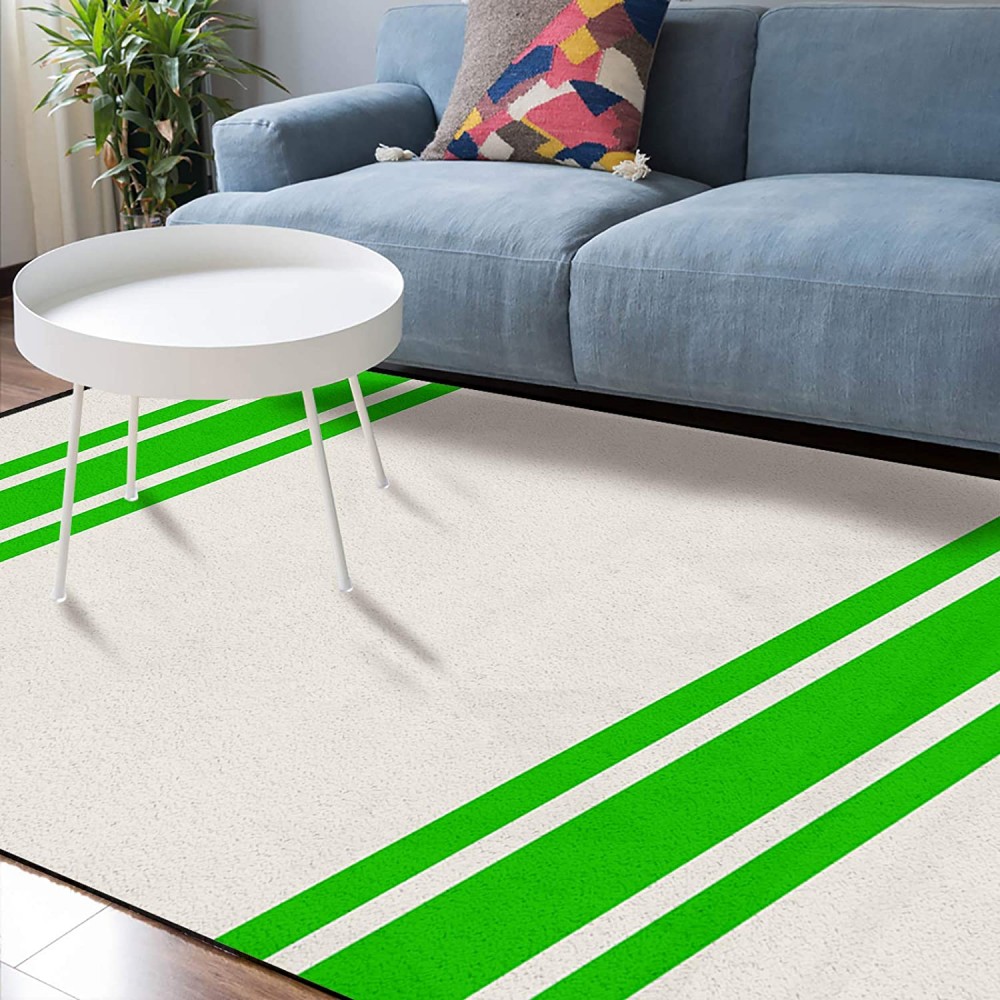 Soft Area Rugs for Bedroom Happy St. Patrick's Day Minimalist Green Stripes Washable Rug Carpet Floor Comfy Carpet Kids Play Mats Runner Rug for Floor Accent Home Decor-