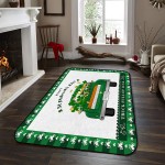 Soft Area Rugs for Bedroom Happy St. Patrick's Day Retro Truck Full of Lucky Shamrock Washable Rug Carpet Floor Comfy Carpet Kids Play Mats Runner Rug for Floor Accent Home Decor-