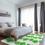 Soft Area Rugs for Bedroom Happy St. Patrick's Day Simple Lucky Shamrock Watercolor Style Washable Rug Carpet Floor Comfy Carpet Kids Play Mats Runner Rug for Floor Accent Home Decor-