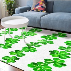 Soft Area Rugs for Bedroom Happy St. Patrick's Day Simple Lucky Shamrock Watercolor Style Washable Rug Carpet Floor Comfy Carpet Kids Play Mats Runner Rug for Floor Accent Home Decor-