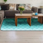 Soft Area Rugs for Bedroom Merry Christmas Aqua Gradient Pine Tree Geometric Rhombus Forest Washable Rug Carpet Floor Comfy Carpet Kids Play Mats Runner Rug for Floor Accent Home Decor-