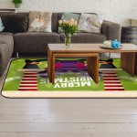 Soft Area Rugs for Bedroom Merry Christmas Fashion Santa Claus Boots Gift Colorful Light Xmas Tree Washable Rug Carpet Floor Comfy Carpet Kids Play Mats Runner Rug for Floor Accent Home Decor-