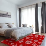 Soft Area Rugs for Bedroom Merry Christmas Romantic White Snowflake Warm Hot Red Style Washable Rug Carpet Floor Comfy Carpet Kids Play Mats Runner Rug for Floor Accent Home Decor-