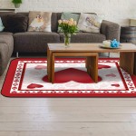 Soft Area Rugs for Bedroom Romantic Happy Valentine's Day Red Lips Love Heart Washable Rug Carpet Floor Comfy Carpet Kids Play Mats Runner Rug for Floor Accent Home Decor-