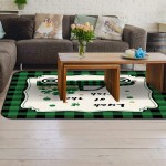 Soft Area Rugs for Bedroom St. Patrick's Day Green Plaid Truck Full of Shamrock Washable Rug Carpet Floor Comfy Carpet Kids Play Mats Runner Rug for Floor Accent Home Decor-