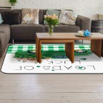 Soft Area Rugs for Bedroom St. Patrick's Day Truck Loads of Luck Shamrock Flamingo Green Plaid Washable Rug Carpet Floor Comfy Carpet Kids Play Mats Runner Rug for Floor Accent Home Decor-