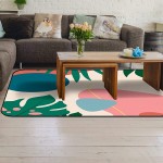 Soft Area Rugs for Bedroom Summer Ocean Coastal Tropical Plants Medieval Abstract Art Washable Rug Carpet Floor Comfy Carpet Kids Play Mats Runner Rug for Floor Accent Home Decor- 2'x3'