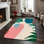 Soft Area Rugs for Bedroom Summer Ocean Coastal Tropical Plants Medieval Abstract Art Washable Rug Carpet Floor Comfy Carpet Kids Play Mats Runner Rug for Floor Accent Home Decor- 2'x3'