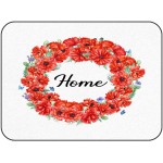 Soft Area Rugs for Bedroom Summer Red Flamboyant Gorgeous Poppy Flower Wreath Washable Rug Carpet Floor Comfy Carpet Kids Play Mats Runner Rug for Floor Accent Home Decor- 2'x3'