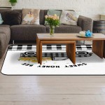 Soft Area Rugs for Bedroom Summer Sweet Honey Bee Daisy Black Buffalo Check Plaid Truck Washable Rug Carpet Floor Comfy Carpet Kids Play Mats Runner Rug for Floor Accent Home Decor- 4'x6'