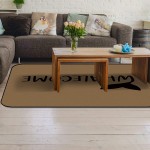 Soft Area Rugs for Bedroom Whalecome Minimalist Black Whale Tail Cartoon Brown Washable Rug Carpet Floor Comfy Carpet Kids Play Mats Runner Rug for Floor Accent Home Decor- 5'x8'