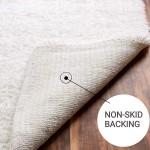 Super Area Rugs Ultra Fluffy & Soft Handmade Shag Accent Rug for Home Decor Non Skid Snow White 2' x 3' Mat