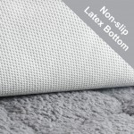 24x16 Inch Bathroom Rugs,Cosy Homeer100% Mirco Polyester Accent Rugs Easy-Clean,Super Thick and Soft,Perfect Absorbant,Non Slip,Machine Washable Bath Mat Grey