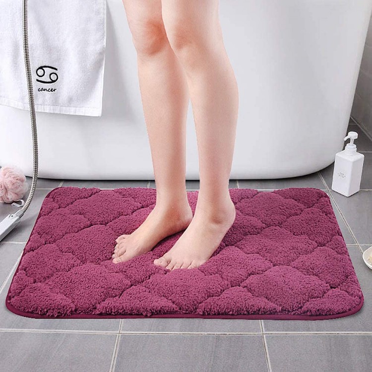 30x20 Inch Bathroom Rugs 100% Mirco Polyester Accent Rugs Easy-Clean,Super Thick and Soft,Perfect Absorbant,Non Slip,Machine Washable Bath Mat Burgundy