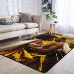 African Queen and King Black Crown Carpet Afro Lovers Plush Floor Mats for Living Room Bedroom Sofa Door Kitchen Bathroom Home Decor Mat with Non Slip Backing Mat 84x60in