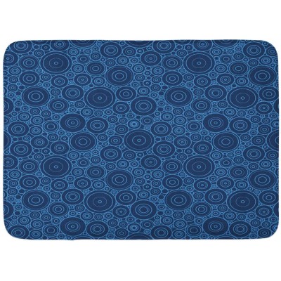 Ambesonne Geometric Bath Mat Different Sized Circles and Rounds Simple Style Graphic Print Shabby Home Plush Bathroom Decor Mat with Non Slip Backing 29.5" X 17.5" Night Blue