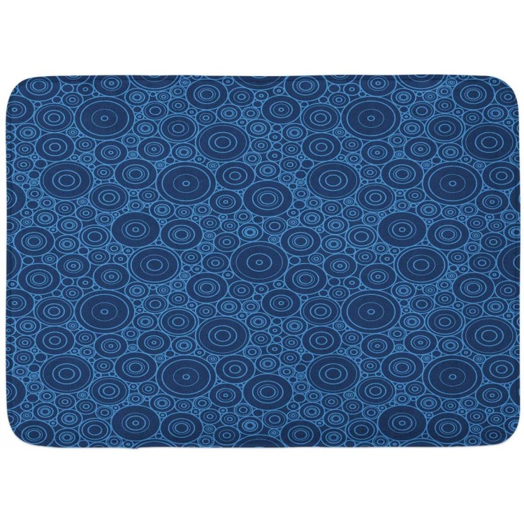 Ambesonne Geometric Bath Mat Different Sized Circles and Rounds Simple Style Graphic Print Shabby Home Plush Bathroom Decor Mat with Non Slip Backing 29.5 X 17.5 Night Blue