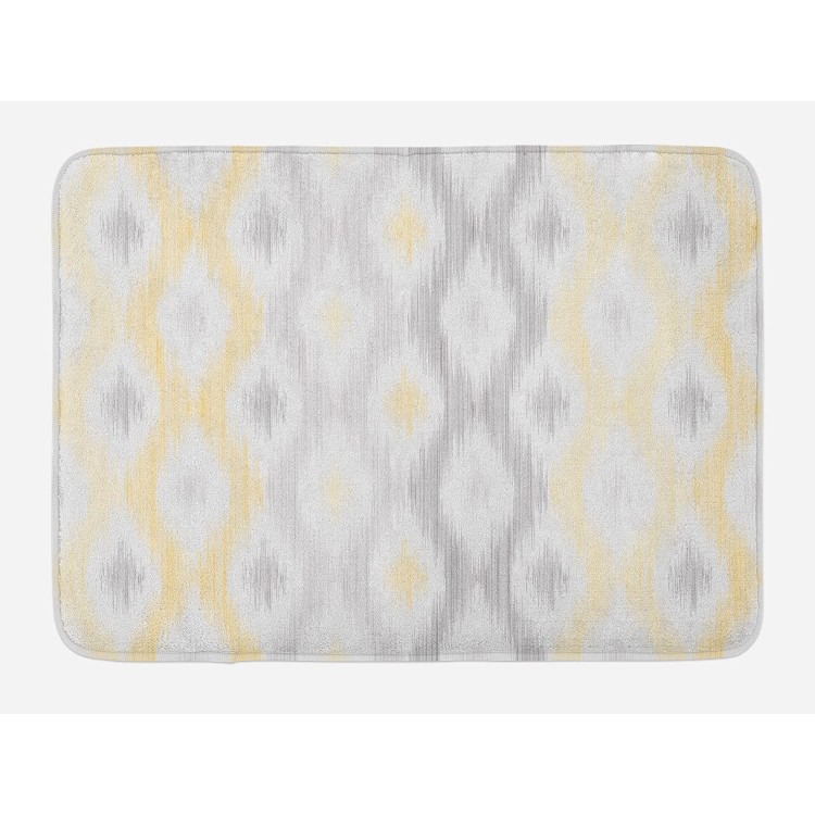 Ambesonne Grey and Yellow Bath Mat Sketchy Hand Drawn Abstract Chain Like Design Plush Bathroom Decor Mat with Non Slip Backing 29.5 X 17.5 Grey Yellow
