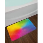 Ambesonne Rainbow Bath Mat Vibrant Neon Colors Circles Rounds Dots Radiant Composition Iridescent Effect Print Plush Bathroom Decor Mat with Non Slip Backing 29.5 X 17.5 Rainbow Colors