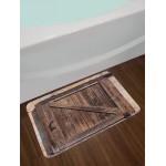 Ambesonne Rustic Bath Mat Aged Wooden Sliding Barn Door with Vintage Texture Architectural Farm House Print Plush Bathroom Decor Mat with Non Slip Backing 29.5 X 17.5 Beige Brown