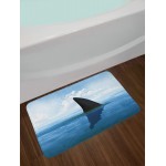 Ambesonne Shark Bath Mat Shark Fish Fin Over The Sea Surface Danger Caution Themed Picture Plush Bathroom Decor Mat with Non Slip Backing 29.5 X 17.5 Blue