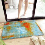 Doormat Indoor Outdoor Front Entrance Mat Bathroom Rug Accent Runner Red and Blue Paint Graffiti Art Area Rug Non-Slip Absorbent Bath Mat Machine Washable 16x24