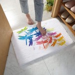 Doormat Indoor Outdoor Front Entrance Mat Bathroom Rug Accent Runner Spring Colorful Dragonfly White Area Rug Non-Slip Absorbent Bath Mat Machine Washable 20x31.5
