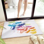 Doormat Indoor Outdoor Front Entrance Mat Bathroom Rug Accent Runner Spring Colorful Dragonfly White Area Rug Non-Slip Absorbent Bath Mat Machine Washable 20x31.5