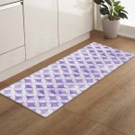 Greday Kitchen Bath Rug Runner Purple Ombre Periwinkle Water Absorbent Non Slip Floor Doormat Bath Mats Entry Throw Accent Runner Rug Machine Washable Modern Abstract Art Oil Painting