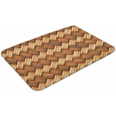 Harneeya Abstract Basket Texture Bathroom Rugs Non-Slip Environmentally Friendly Shower Floors Rug Print Home Decor Mats Multicolor 16x24 Inch