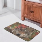 Harneeya Camouflage Leaves Wolf Bathroom Rugs Non-Slip Shaggy Bath Mat Print Home Decor Multicolor 18x28 Inch