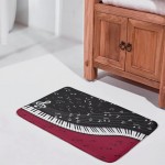Harneeya Piano and Music Notes Bathroom Rugs Non-Slip Ultra Soft Coral Velvet Mats Print Home Decor Mats multicolor3 24x35 Inch