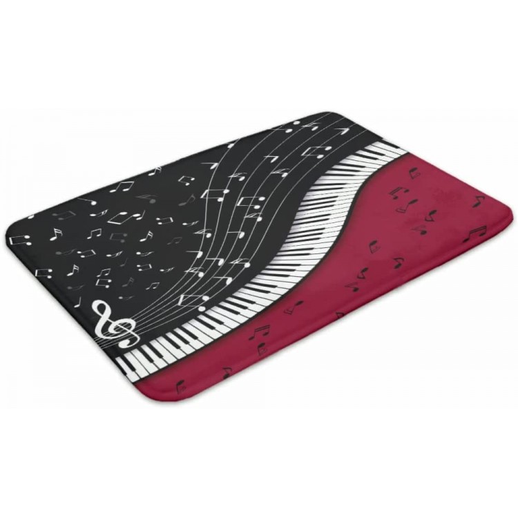 Harneeya Piano and Music Notes Bathroom Rugs Non-Slip Ultra Soft Coral Velvet Mats Print Home Decor Mats multicolor3 24x35 Inch