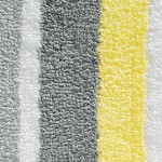 iDesign Microfiber Stripz Accent Shower Rug Bath Mat for Master Guest Kids' Bathroom Entryway 60 x 21 Gray and Yellow,18924
