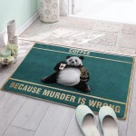 LBHAUSE Bathroom Rugs Soft Plush Bath Mat Funny Panda with Coffee Non Slip Shaggy Bath Rugs Absorbent Floor Mats Runner Perfect for Tub Shower Indoor 18 x 30 Kitchen Decor Green Backdrop