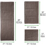 mDesign Soft 100% Cotton Spa Rugs for Bathroom Vanity Tub Shower Water Absorbent Machine Washable Includes Plush Non-Slip Rectangular Accent Rug Mats in 3 Sizes Set of 3 Chocolate Brown