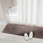 mDesign Soft 100% Cotton Spa Rugs for Bathroom Vanity Tub Shower Water Absorbent Machine Washable Includes Plush Non-Slip Rectangular Accent Rug Mats in 3 Sizes Set of 3 Chocolate Brown