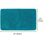 mDesign Soft Microfiber Polyester Non-Slip Rectangular Spa Mat Plush Water Absorbent Accent Rug for Bathroom Vanity Bathtub Shower Machine Washable 34 x 21 2 Pack Heathered Deep Teal