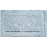 mDesign Soft Microfiber Polyester Spa Rugs for Bathroom Vanity Tub Shower Water Absorbent Machine Washable Includes Plush Non-Slip Rectangular Accent Mats in 3 Sizes Set of 3 Water Blue