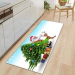 OPLJ Christmas Tree Pattern Kitchen Non-Slip Floor mat Home Decoration Entrance Door mat Bathroom Absorbent Carpet A16 50x160cm