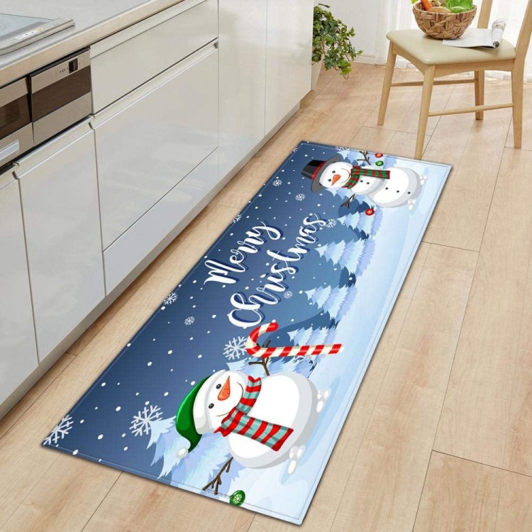 OPLJ Christmas Tree Pattern Kitchen Non-Slip Floor mat Home Decoration Entrance Door mat Bathroom Absorbent Carpet A16 50x160cm