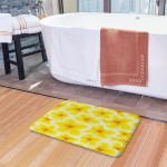 Samanca Bath Mat Rug,Hawaiian Asian Flower Blossom Print,Plush Bathroom Decor Mats with Non Slip Backing,29.5 X 17.5